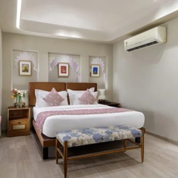 Heritage Room at The Red Pier by Downtown Udaipur featuring traditional Rajasthani elegance and modern comfort.